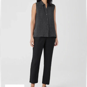 Eileen Fisher Organic Linen Tapered Pant Easy Fit, Ankle Length minimalist